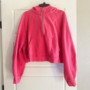 lululemon Bright Pink Half-Zip Scuba with hood size XL/XXL